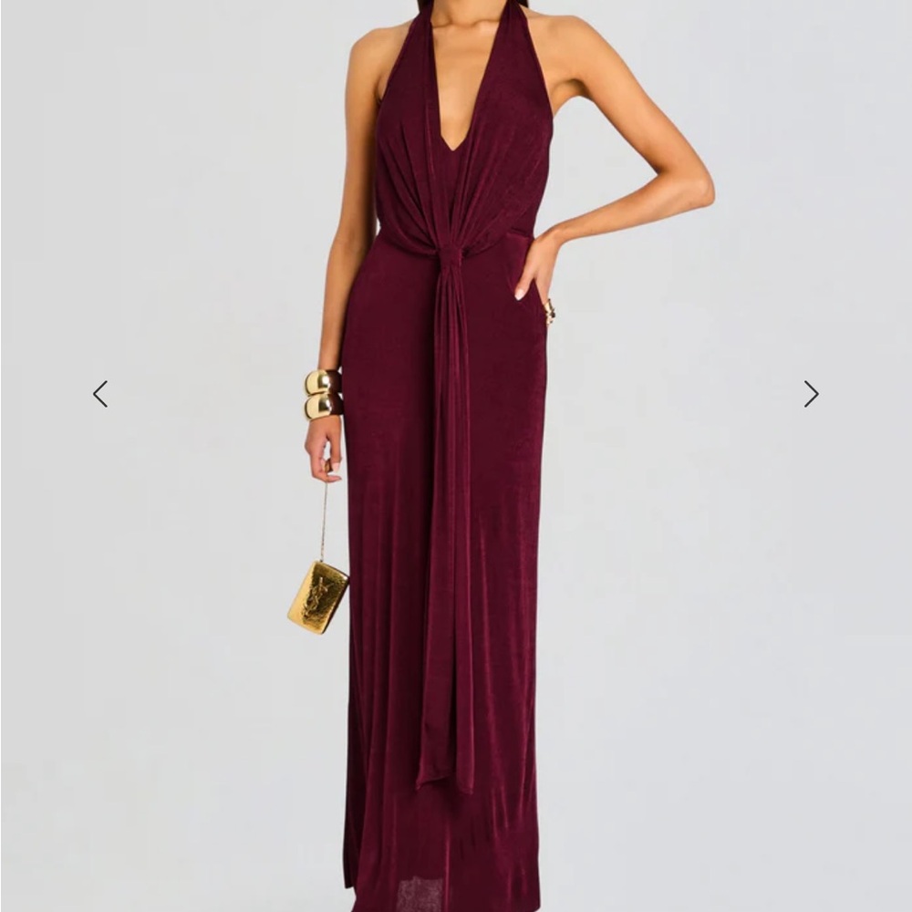 Seroya retrofete Burgundy Evening Gown